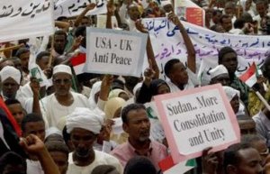 Sudanese Protestors Demonstrate Against Intervention