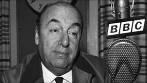 Pablo Neruda, seen here on a visit to the BBC's Latin American service in 1965, was fiercely critical of the military