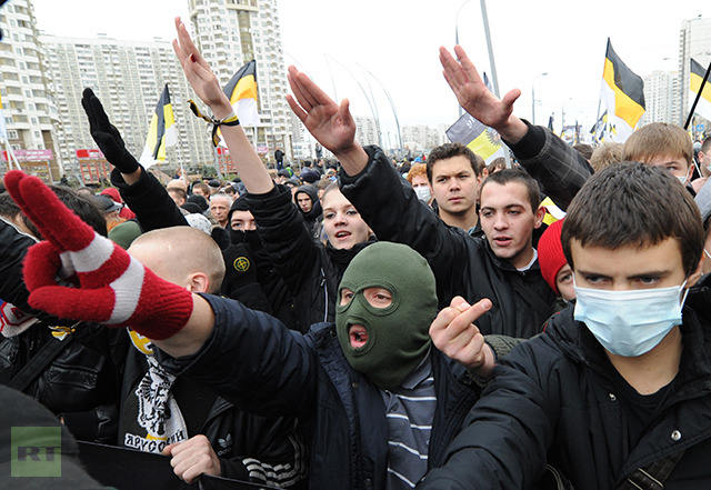 Participants in the Russian March rally held to mark up the National Unity Day in Moscow. (RIA Novosti / Iliya Pitalev)