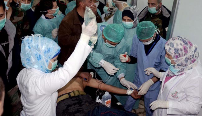 A Syrian victim who suffered an alleged chemical attack at Khan al-Assal village according to SANA, receives treatment by doctors at a hospital in Aleppo, Syria. - See more at: http://en.alalam.ir/news/1522241#sthash.bpRhV00j.dpuf