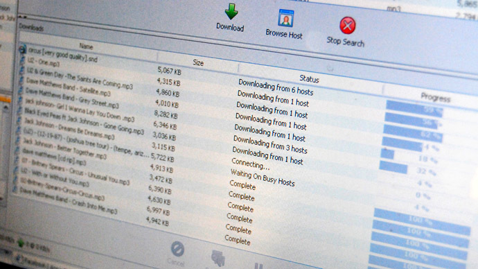 A picture shows the screen of a computer showing a web site of downloading contents. (AFP Photo/Caroline Ventezou)